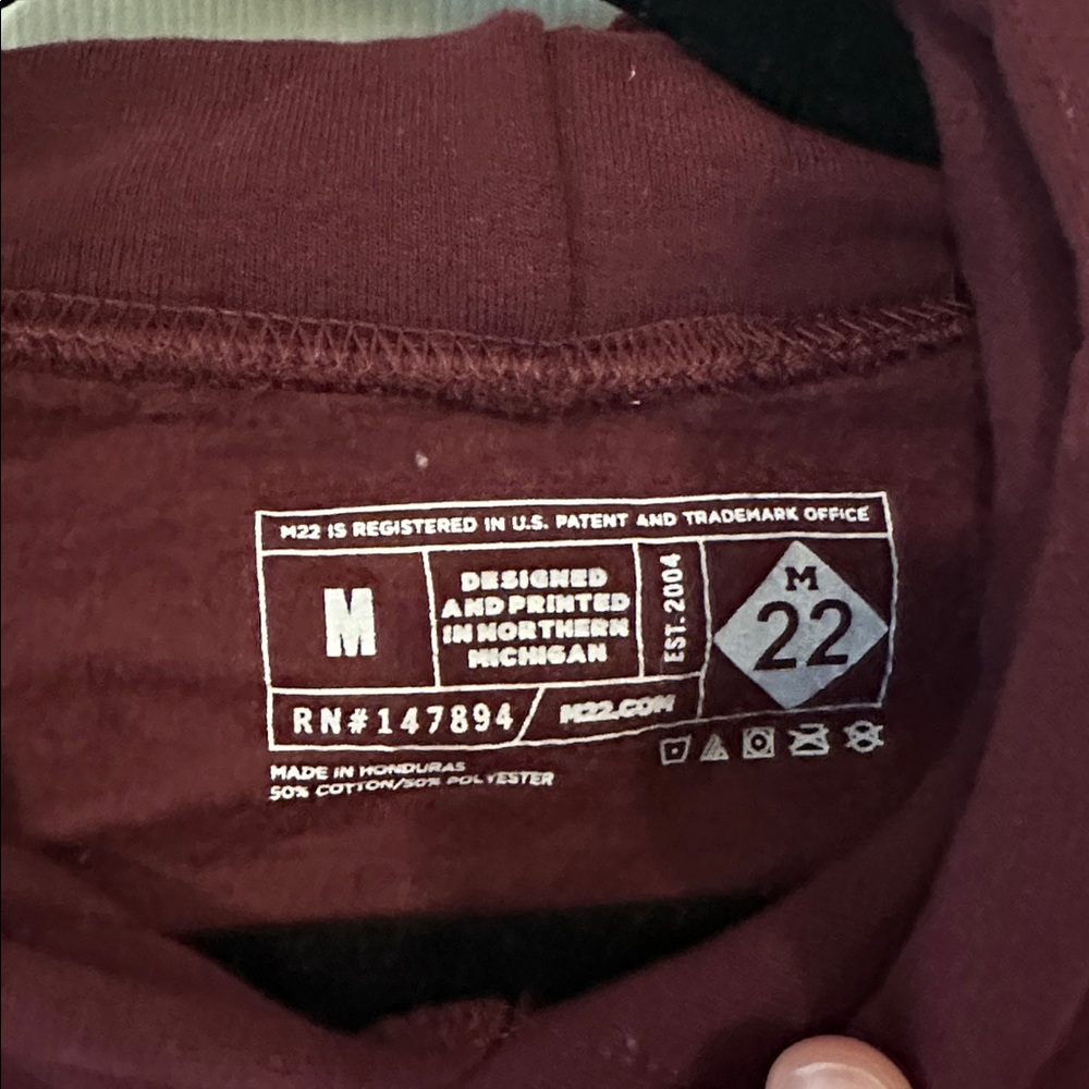 M22 Burgundy Hoodie - Picture 2 of 4